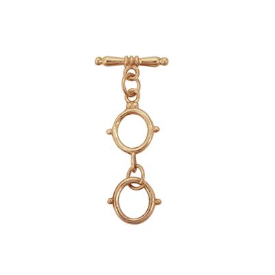 Rose Plated Gold 925 Sterling Silver Extender Toggle Clasp, Approx 17x34mm, 1pc