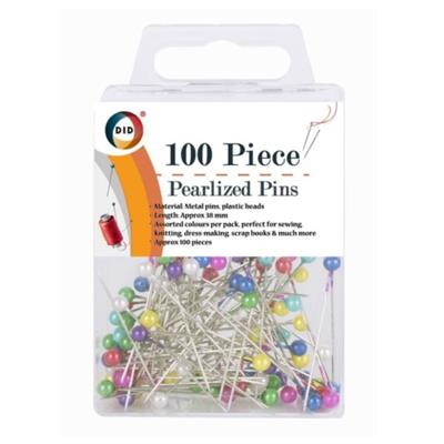 Pearlised Pins Pack of 100