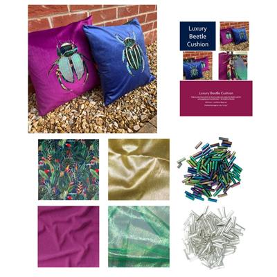 Delphine Brooks Plum Beetle Cushion Kit: Instructions, Fabric (2m) & Beads