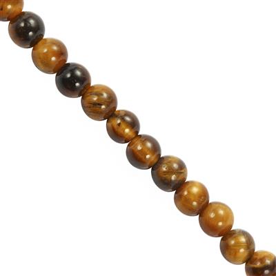 50cts Brown Tigers Eye Plain Rounds, Approx 4x4mm, 38cm Strand 