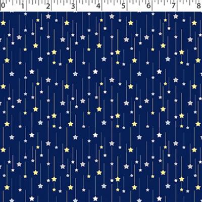 Nursery Collection Shooting Stars Blue Flannel Fabric 0.5m