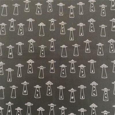 UFOs Coming For You Black Fabric 0.5m Exclusive