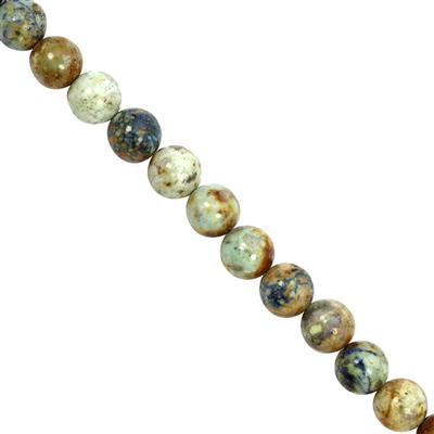 85cts Azurite Chrysocolla Smooth Round Approx 8mm, 20cm Strand