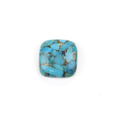6.6cts Copper Mojave Turquoise 14x14mm Cushion  (R)