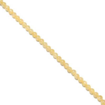 50cts Yellow Selenite Plain Rounds Approx 6mm, 18cm Strand