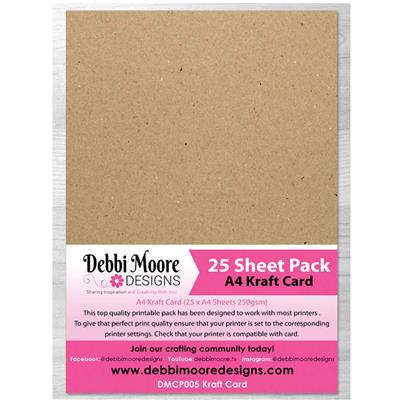 Debbi Moore Designs -250gsm Kraft Card - 25 sheets