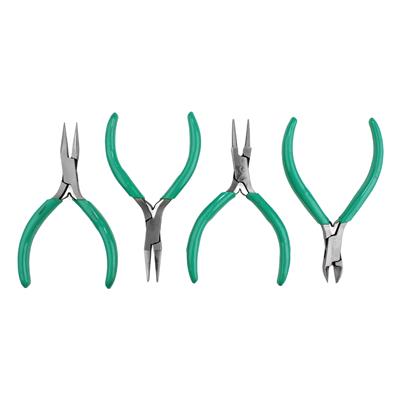 4x Jewellery Maker Pliers Kit In Protective Canvas Storage Wrap