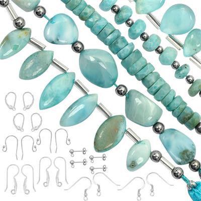 Larimar Multi Shape Earring Project With Instructions By Debbie Kershaw