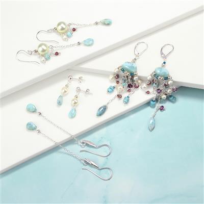 Larimar Multi Shape Earring Project With Instructions By Debbie Kershaw