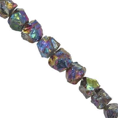 150cts Coated Mystic Quartz Hammering Round Approx 10 to 13mm, 18cm Strand With Spacers