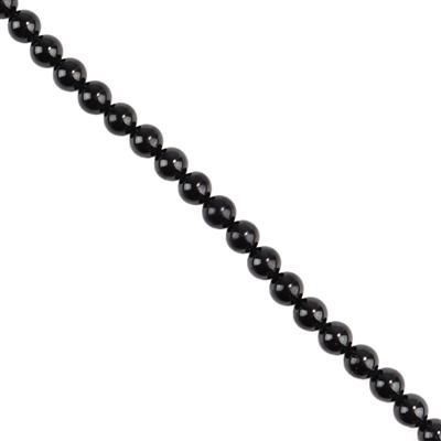 160cts Black Spinel Plain Rounds, Approx 6mm, 38cm Strand