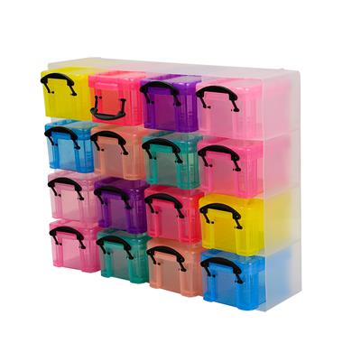 Rainbow Box Storage Organiser with 16 Drawers, 28x22x6cm 