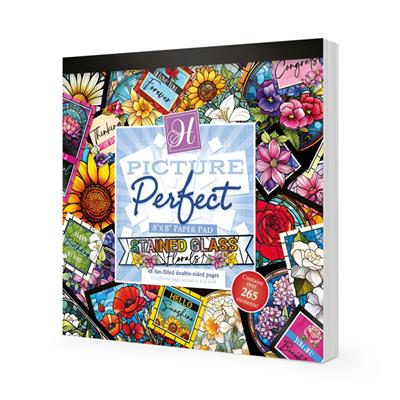 Stained Glass Florals Picture Perfect Pad - 8x8 - 150gsm - 48 Sheets Total