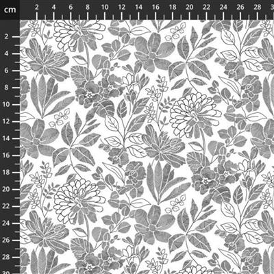 Pen And Ink White Extra Wide Backing Fabric 0.5m (300cm Width)