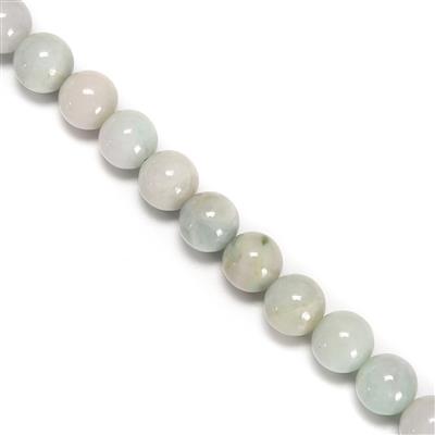 320cts Type A Jadeite Plain Round Beads Approx 10mm, 38cm Strand