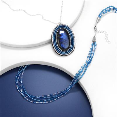 Blue Labradorite Cabochon & Seed Bead Project With Downloadable Instructions By Rachel Smith