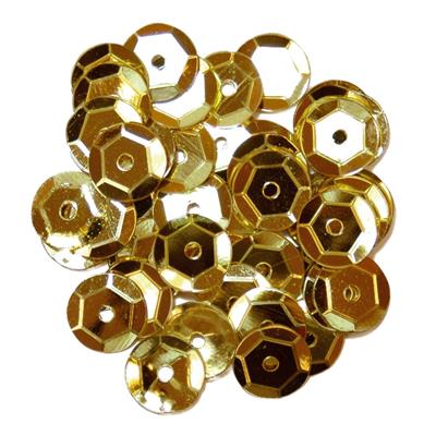 Cup Sequins Gold 8mm Pack of 3g