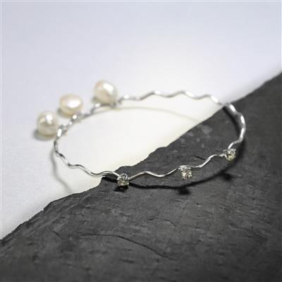925 Sterling Silver White Topaz Claw Set Finding, Approx 3mm, 4pcs