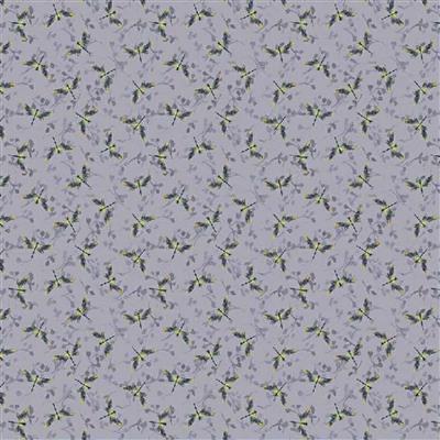 Secret Garden Collection Dragonfly Lavender Ink Fabric 0.5m