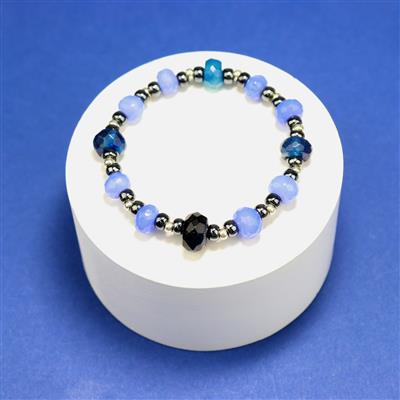 Multi Chalcedony Faceted Unusual Irregular, 11x5 to 16x6mm 16cm Strands & Silver Nylon Cord 0.6mm