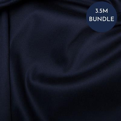 Stretch Cotton Sateen Navy Fabric Bundle (3.5m)