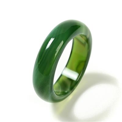 8cts Dark Green Agate Ring