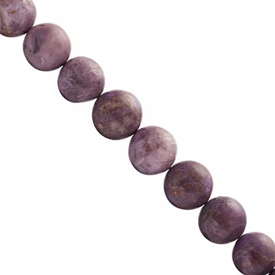 110cts Bursa Purple Jadeite Jade Smooth Round Approx 7mm to 10mm, 17cm strands 