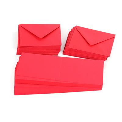 50 x A7 Red Cards - 270gsm & 50 x C7 Red Envelopes - 100gsm