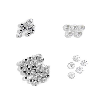 925 Sterling Silver Detailed Spacer Beads - 50pcs