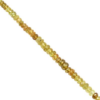 25cts Ambilobe Sphene Graduated Faceted Rondelles Approx 2.5x1 to 4.5x2.5mm, 20cm Strand