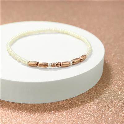 Rose Gold Plated 925 Sterling Silver Stardust Spacer Beads, Approx 3x4mm & 3mm, 15cm Strand