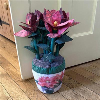 Amber Makes A Pot of Poinsettias Kit: Panel & Instructions