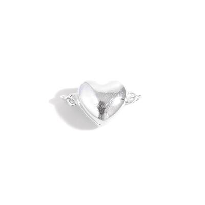 925 Sterling Silver Magnetic Heart Clasp Approx 12x8mm