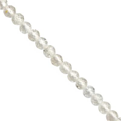 17cts White Topaz Faceted Round Approx 2mm 30cm Strands  