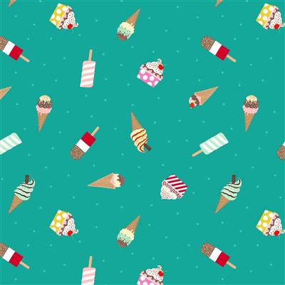 Lewis & Irene Small Things… Sweet Ice Cream Baltic Fabric 0.5m