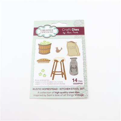 Creative Expressions Sam Poole Rustic Homestead Kitchen Stool Set Craft Die