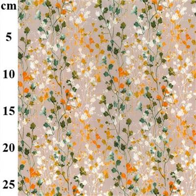Taupe Digital Printed Viscose Fabric 0.5m