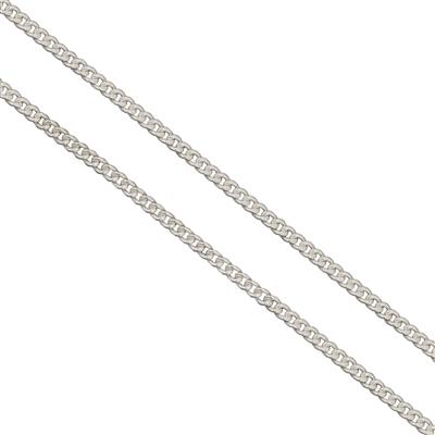 925 Sterling Silver Curb Chain on Spool, Approx 1m