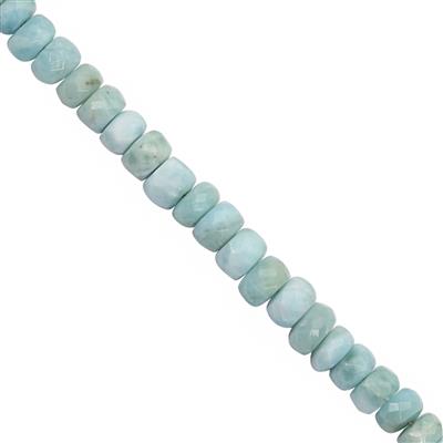 50cts Larimar Faceted Rondelle Approx 4 to 6mm 20cm strand 