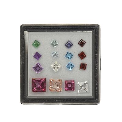 5.79cts Multi Gemstone Mixed Size Square Pack of 16 
