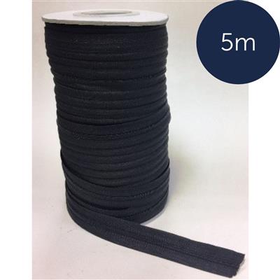Black Continuous Zip Roll Size 5 (5m)