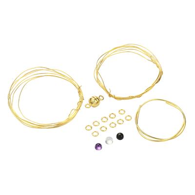 Gold Plated 925 Sterling Silver, Amethyst, Rainbow Moonstone & Black Spinel, Wirework Project With Downloadable Instructions By Yvonne Froehlich