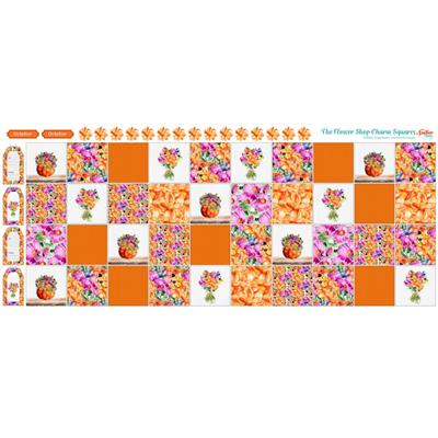 Amber Makes The Flower Shop Charm Squares October Flowers (140cm x 60cm)
