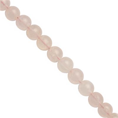45cts Rose Quartz Plain Rounds Round Approx 3 to 6mm 30cm Strand