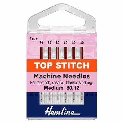 Hemline Sewing Machine Top Stitch Needles Pack of 6
