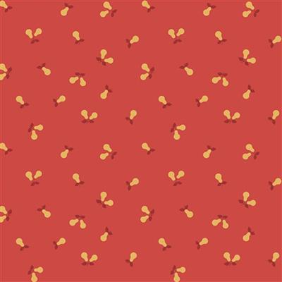 Lewis & Irene Wintertide Red Flower Buds Fabric FQ