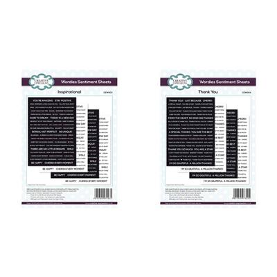 Creative Expressions Wordies Sentiment Sheets - Set of 2