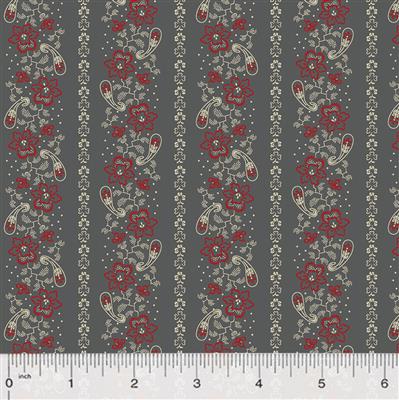 Kingston Floral on Steel Fabric 0.5m