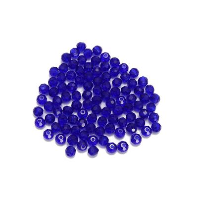 4mm Dark Blue Glass Beads, 100pcs