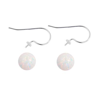 Cultured Opal Earring Project with 925 Sterling Silver Ear Wires & Approx 8mm Rounds